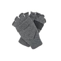 3M Thinsulate Lined Half Finger Fingerless Knit Gloves in Black