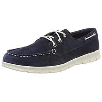 Timberland Mens Blue Graydon Leather Moccasins Boat Shoes - Navy