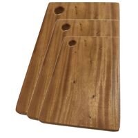 3x Hard Wood Hygienic Cutting Wooden Chopping Board Natural Kitchen Block