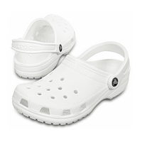 Crocs Classic Clogs Roomy Fit Sandal Clog Sandals Slides Waterproof - White - Men's US7/Women's US9