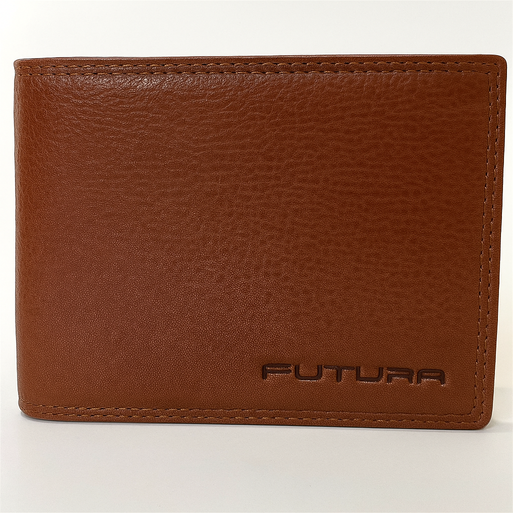 Futura RFID Leather Fold Over Genuine Leather Wallet - Tan