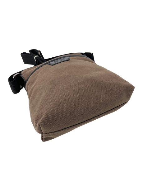 FIB Byron Canvas Sling Bag Shoulder Travel Cross Body - Brown