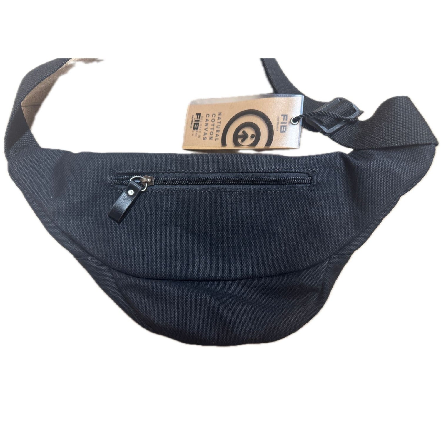 FIB Byron Canvas Bum Bag Waist Belt Travel Pack in Black