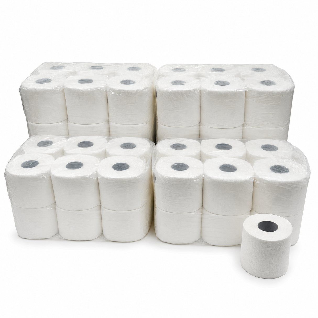 48 Rolls 2 Ply White Toilet Paper Bulk Pack - 400 Sheets per Roll (4 Packs of 12, 1 Bag)