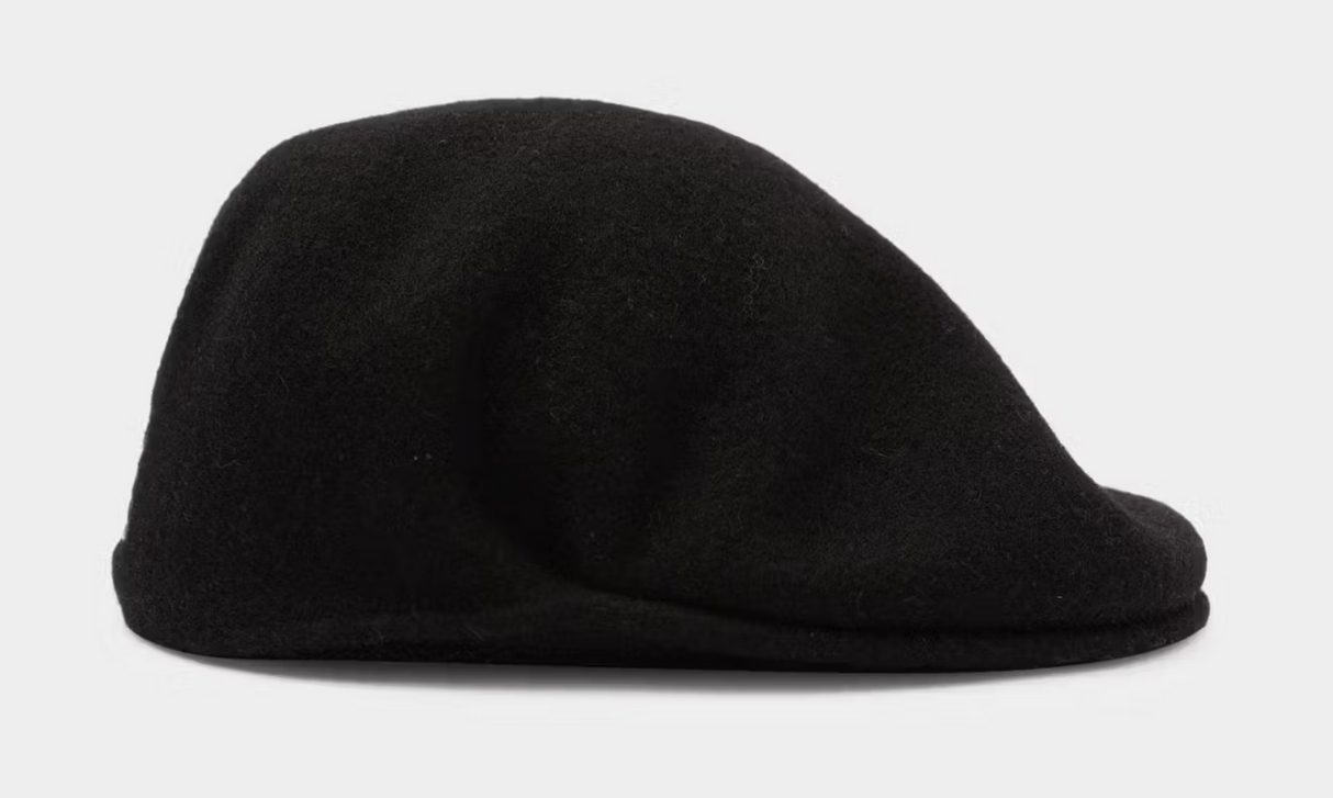 KANGOL 504 Wool Ivy Cap Mens Warm Winter Flat Classic Hat - Black