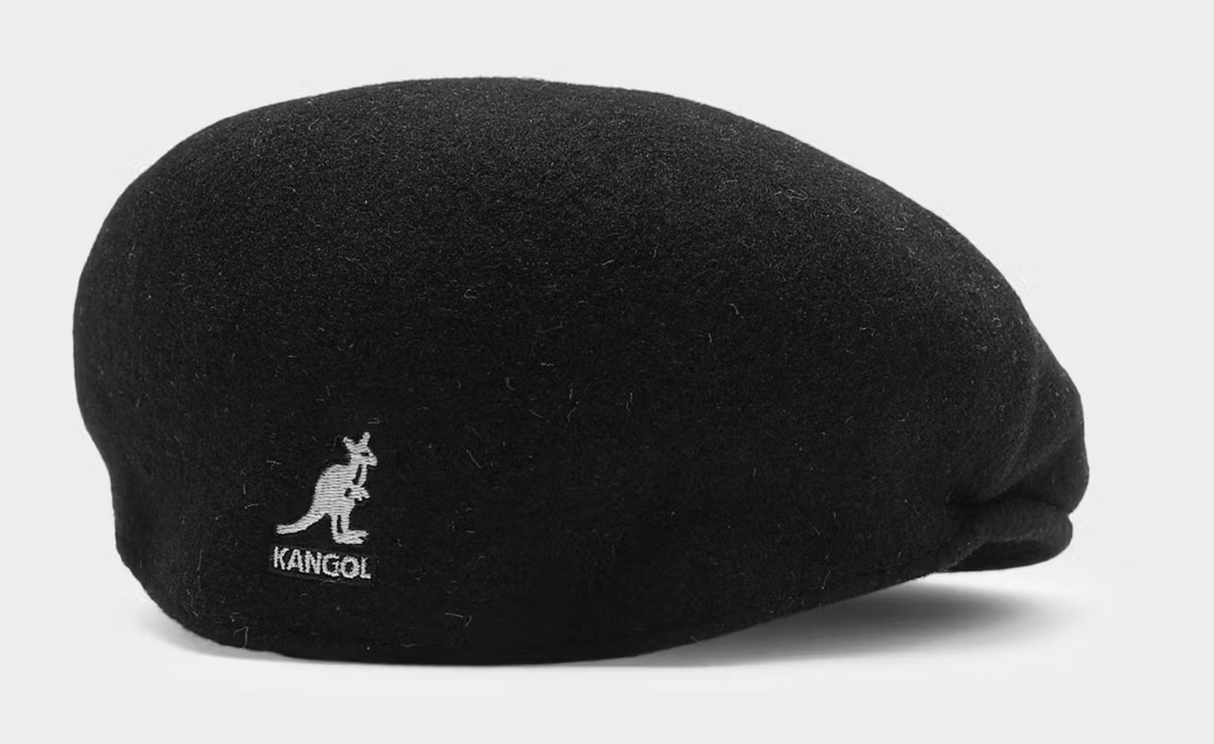 KANGOL 504 Wool Ivy Cap Mens Warm Winter Flat Classic Hat - Black