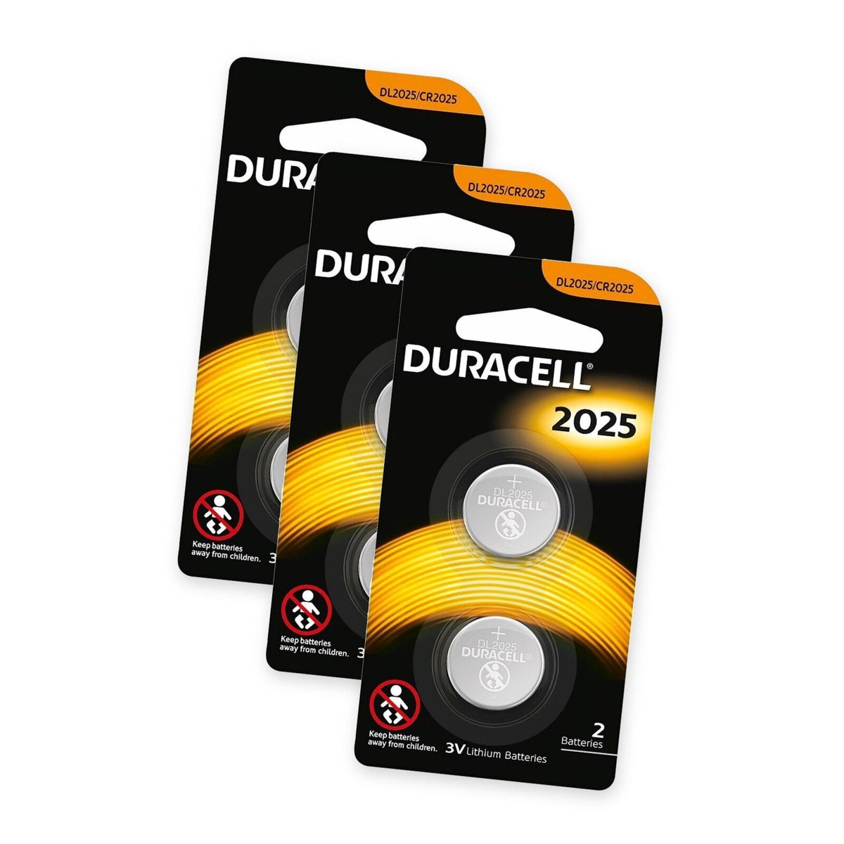 6x Duracell CR2025 Lithium Batteries 3V (3x 2-Pack)