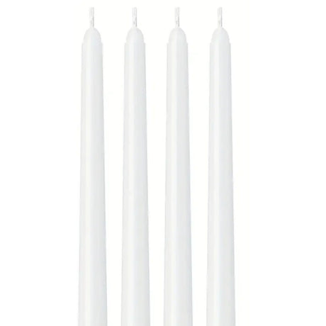 6x Tapered Dinner Candles 20cm Tall Wedding Candle White - Unscented