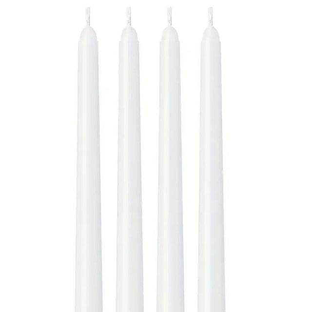 6x Tapered Dinner Candles 20cm Tall Wedding Candle White - Unscented