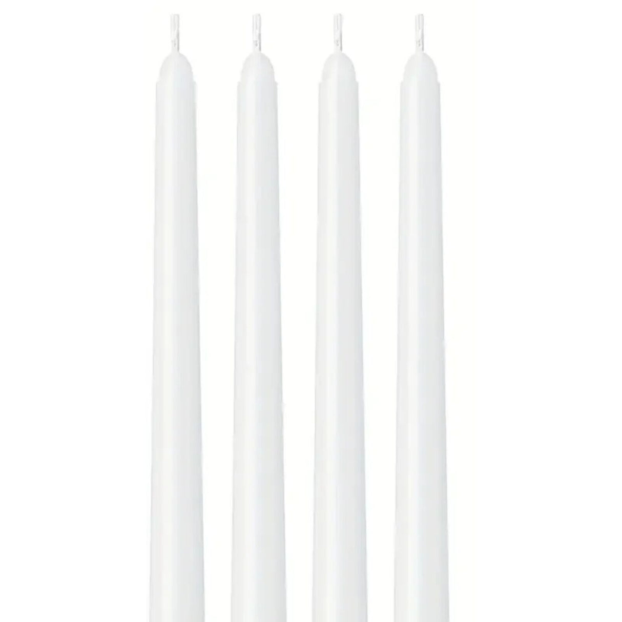 6x White Tapered Dinner Candles 20cm - Unscented (Tall Wedding Table Candles)