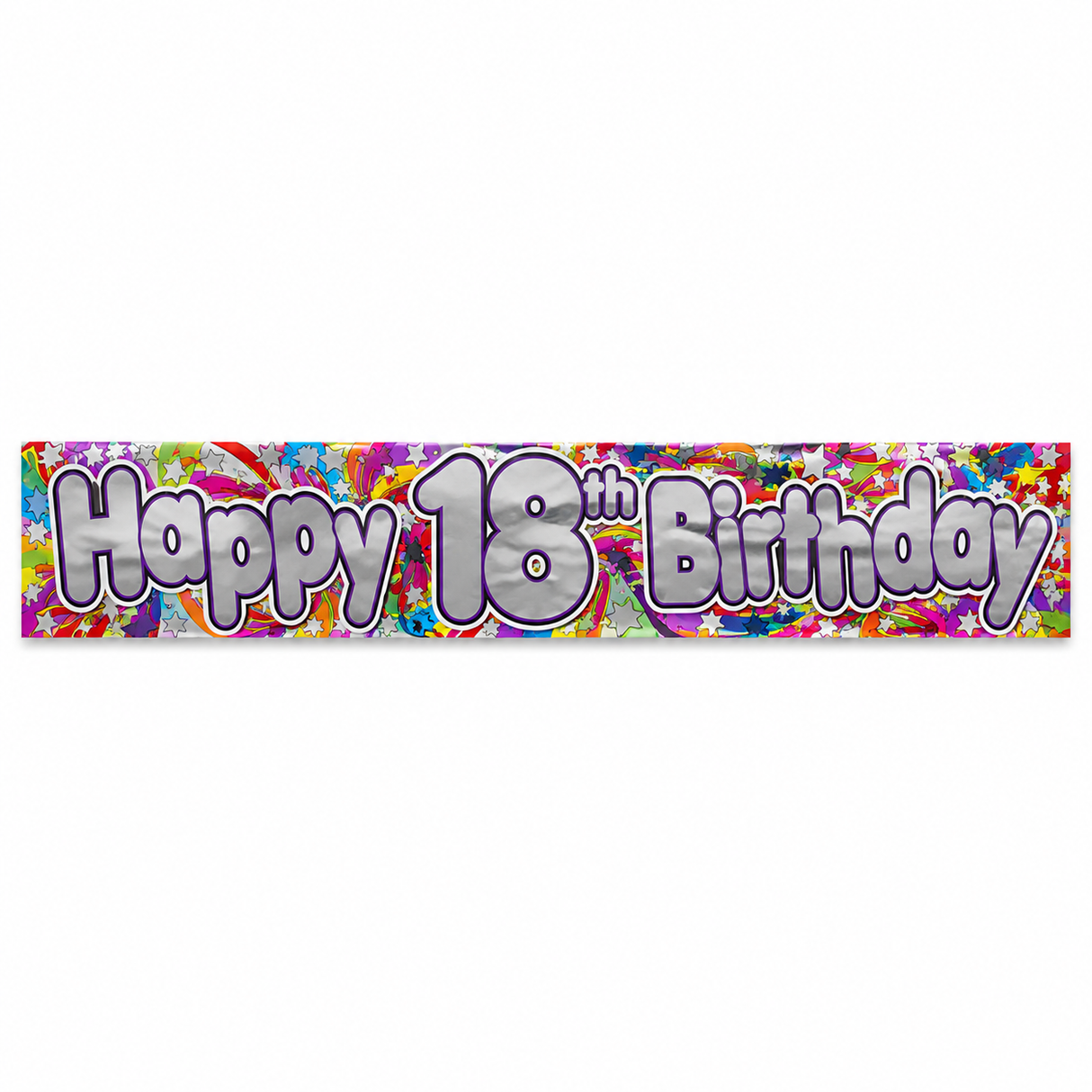 2.6m Happy 18th Birthday Party Banner - Bright Festive Design