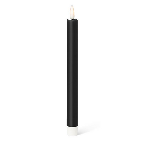 24x LED Flickering Wax Taper Candles (Battery Operated) Bulk in Black
