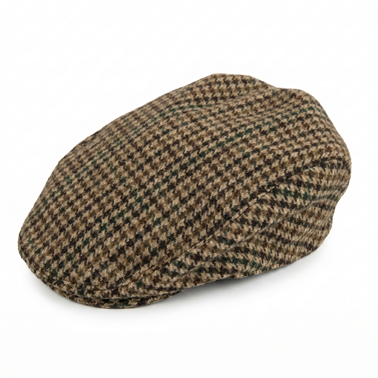 Dents Mens Abraham Moon Tweed Quilted Flat Cap - Brown (Driving Cabbie Ivy Hat)
