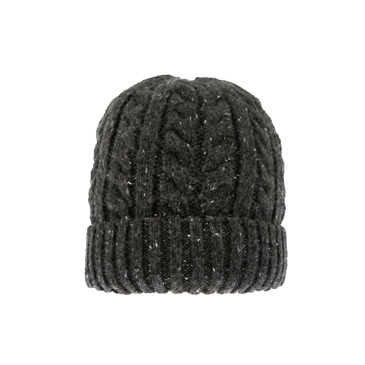 Dents Men’s Cable Knit Beanie Hat with Marl Yarn - Charcoal
