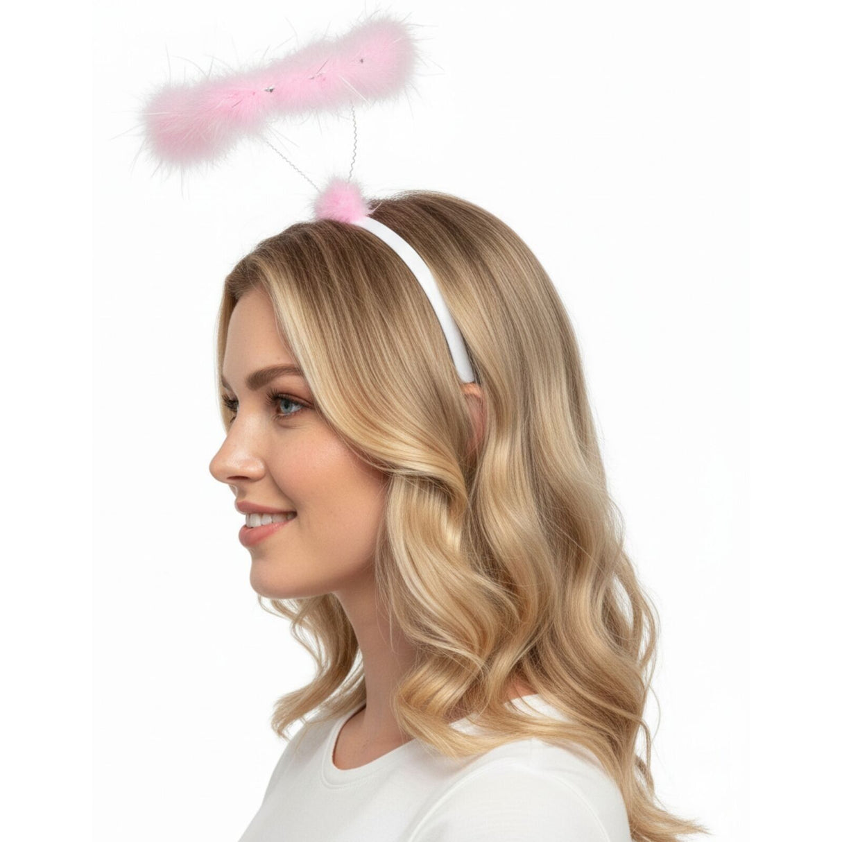 Pink Angel Headband - Halo Hair Hoop for Costume/Fancy Dress Party