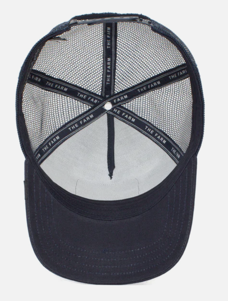 Goorin Brothers Mens Baseball Trucker Cap Hat Snapback The Lone Wolf - Navy