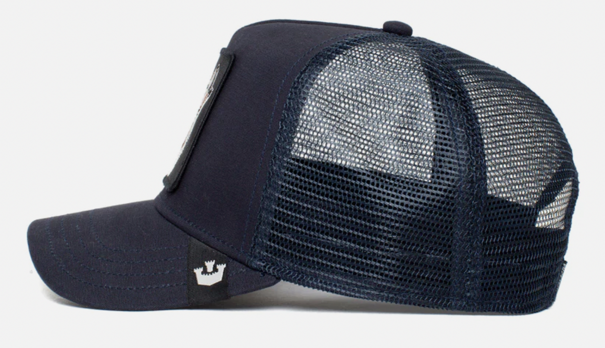 Goorin Brothers Mens Baseball Trucker Cap Hat Snapback The Lone Wolf - Navy