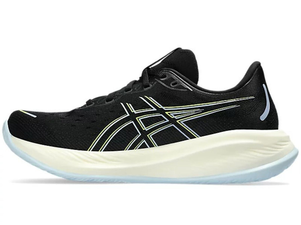 Mens ASICS GEL-Cumulus 26 Running Shoes (2E Wide) in Black/Safety Yellow – Size 8.5
