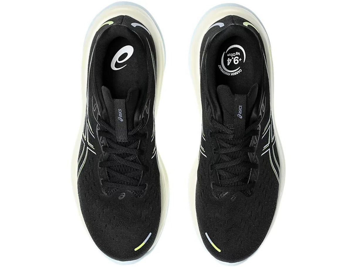 Mens ASICS GEL-Cumulus 26 Running Shoes (2E Wide) in Black/Safety Yellow – Size 8.5