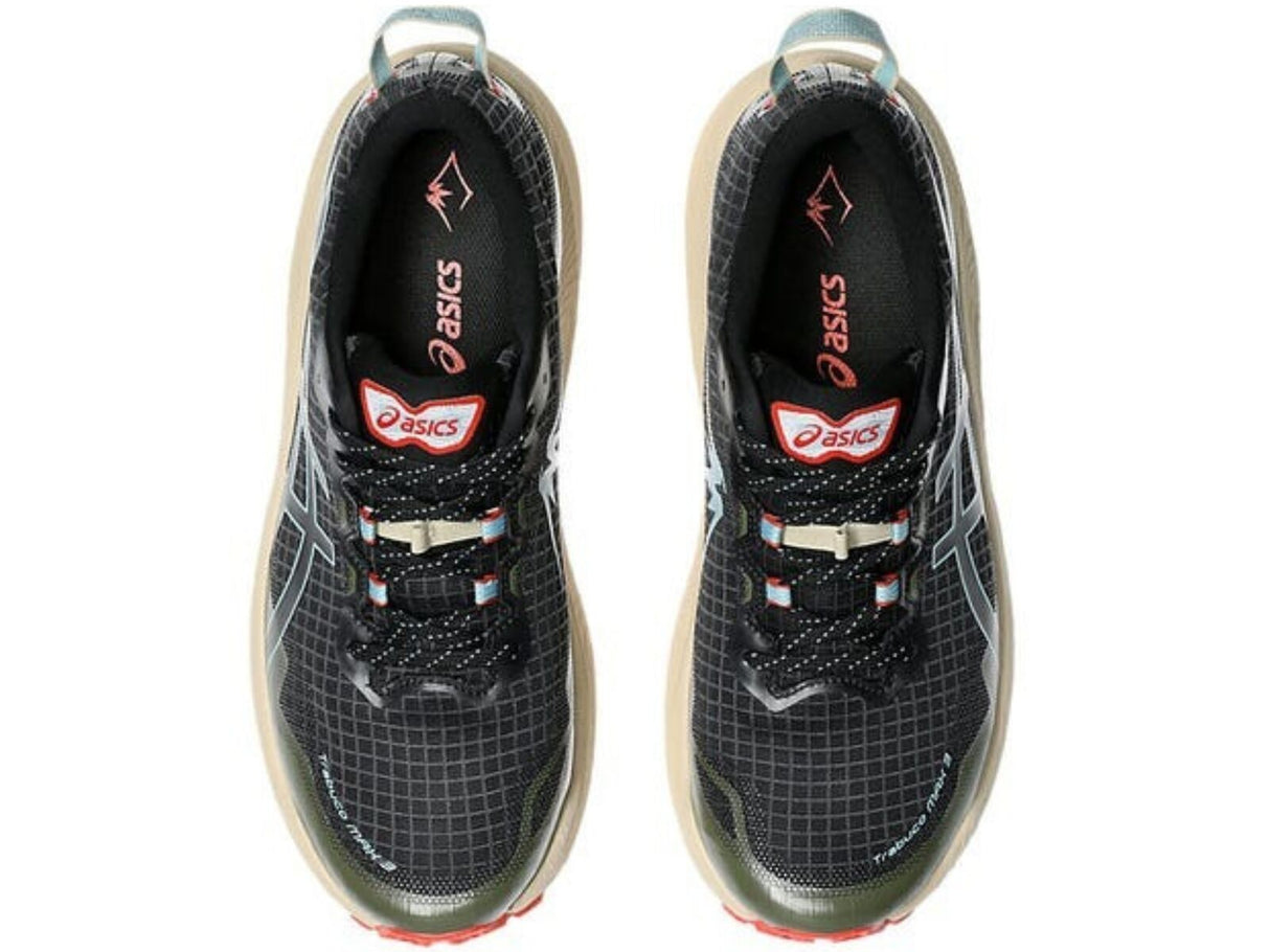Mens ASICS Trabuco Max 3 Trail Running Shoes in Black/Smoke Blue – Size 10.5