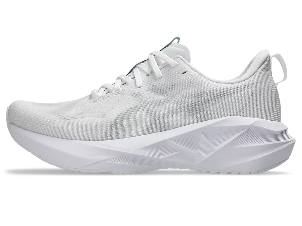 Asics Mens Novablast 5 Sneakers Runners Shoes in White/Piedmont Grey - US 9.5