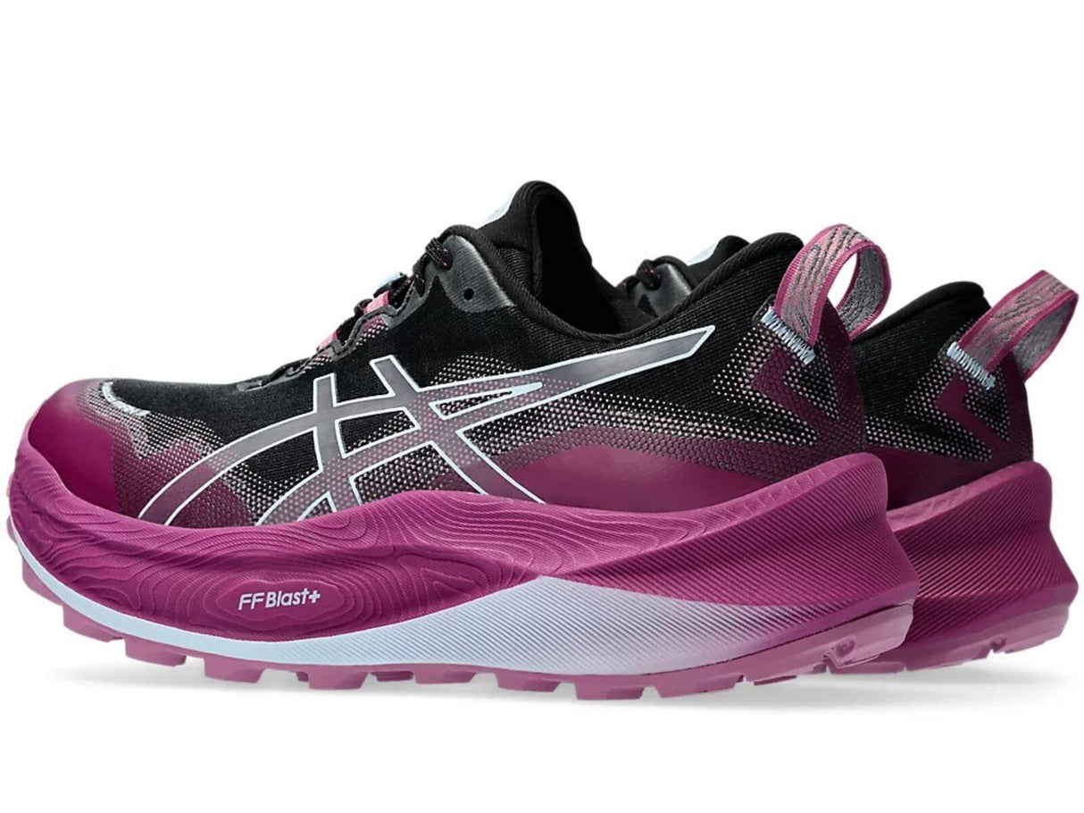 Womens ASICS Trabuco Max 3 Trail Running Shoes in Black/Light Blue – Size 7