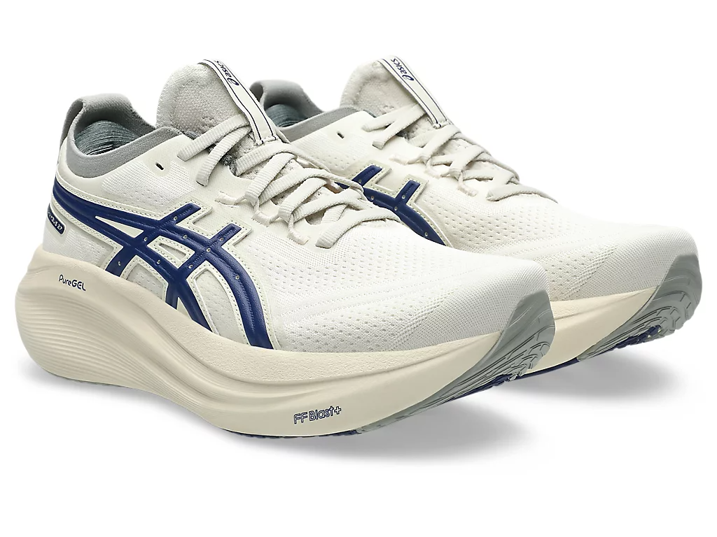Asics Womens Gel Nimbus 27 Running Shoes - Birch/Indigo Blue (Sneakers/Runners)