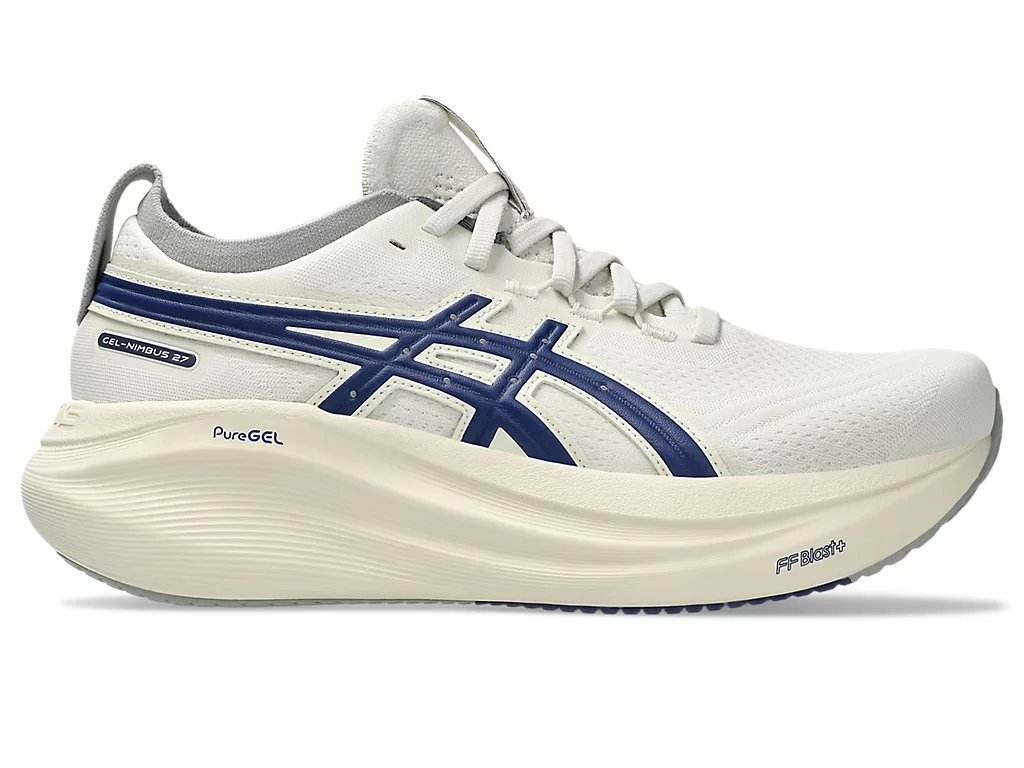 Asics Womens Gel Nimbus 27 Running Shoes - Birch/Indigo Blue (Sneakers/Runners)