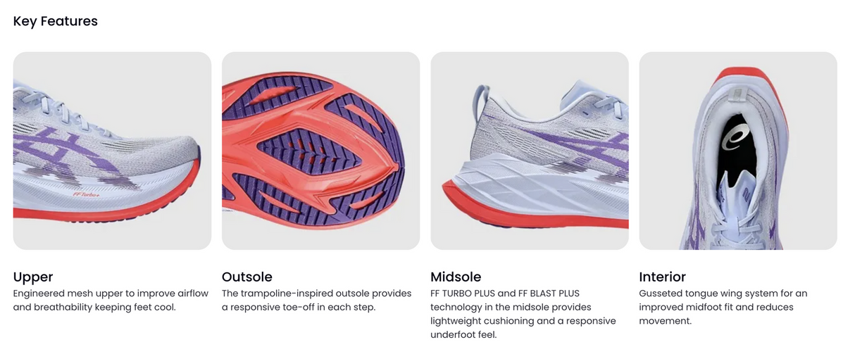 Asics Mens Asics Superblast 2 Sneakers Runners Shoes in Blue Fade/Edo Purple