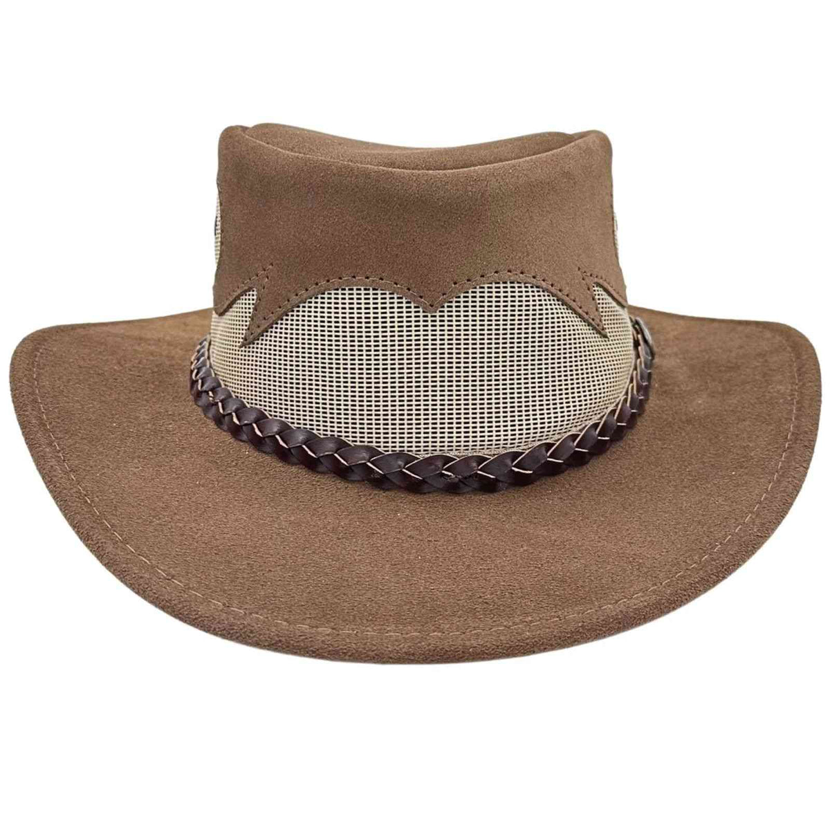 Jacaru 1021 Blaze Suede Leather Breeze Hat - Mesh Crown (Made in Australia)