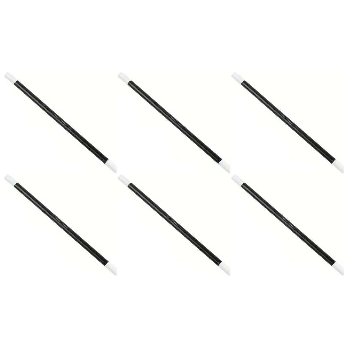 6x Black 30cm Magic Wand Bulk Pack - Wizard/Magician Costume Prop (Halloween & Fancy Dress)