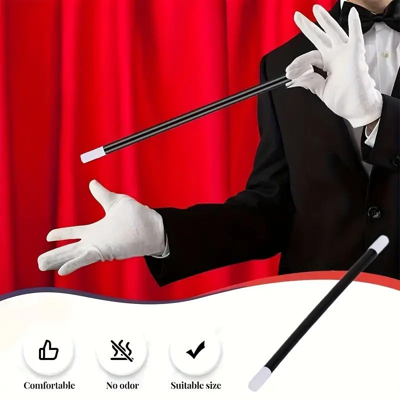 6x Black 30cm Magic Wand Bulk Pack - Wizard/Magician Costume Prop (Halloween & Fancy Dress)