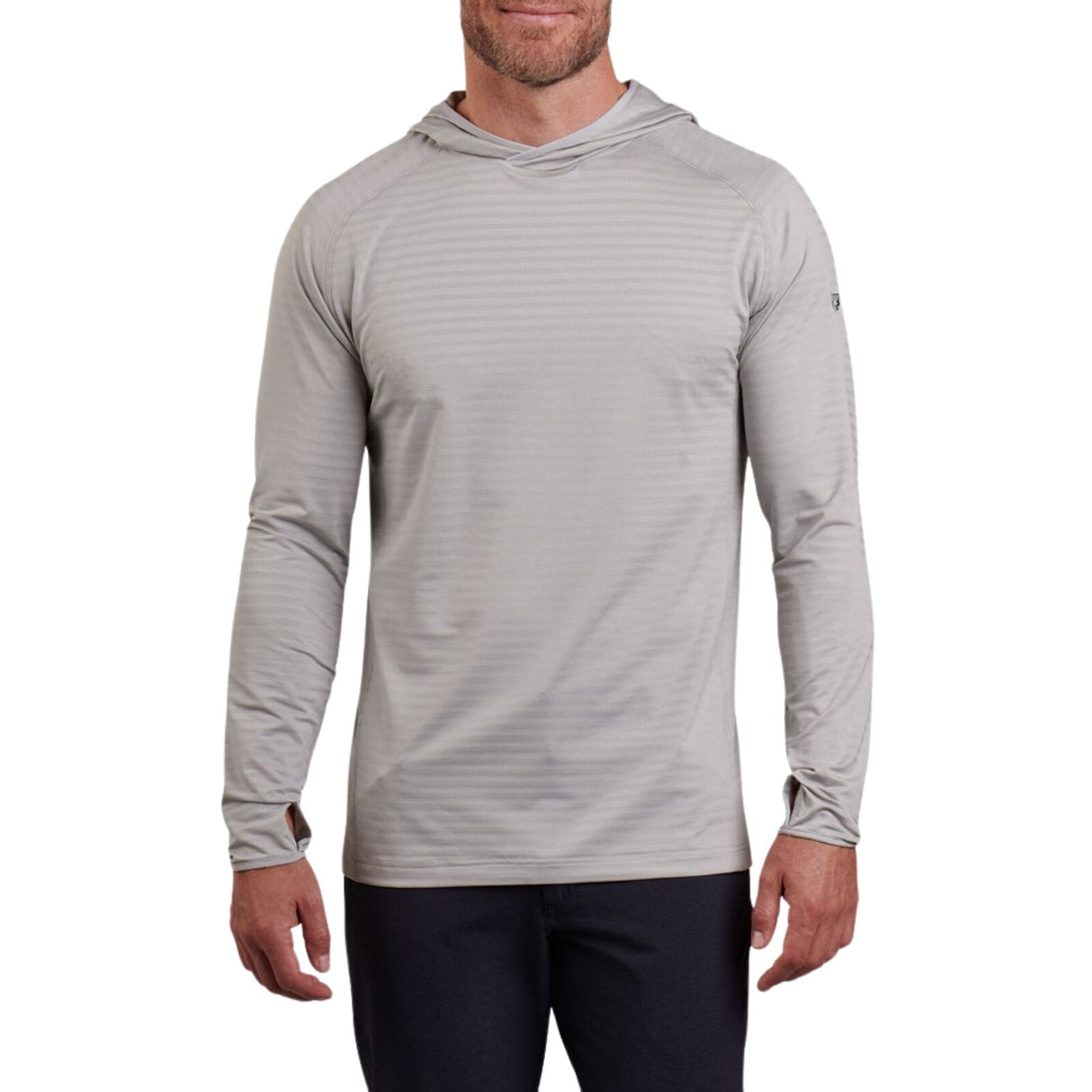 Kuhl Mens AirKuhl Hoody Hiking Outdoor Hoodie in Cloud Gray