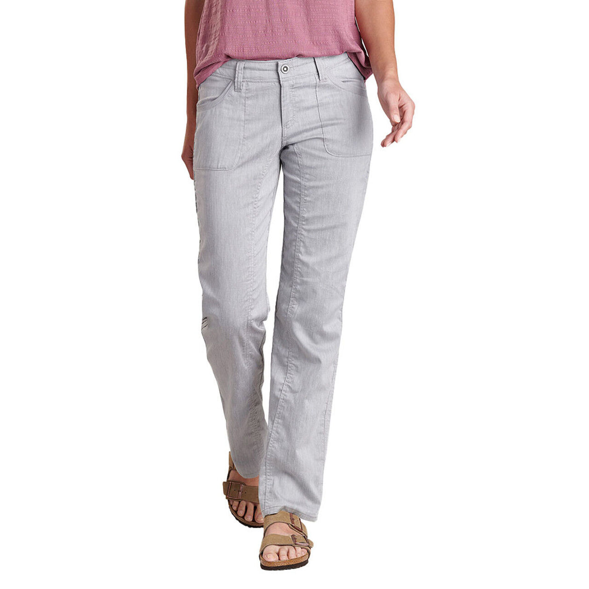 Kuhl Cabo Womens Pants 32L Lightweight Linen Blend UPF50 Hidden Pocket in Ash - 8