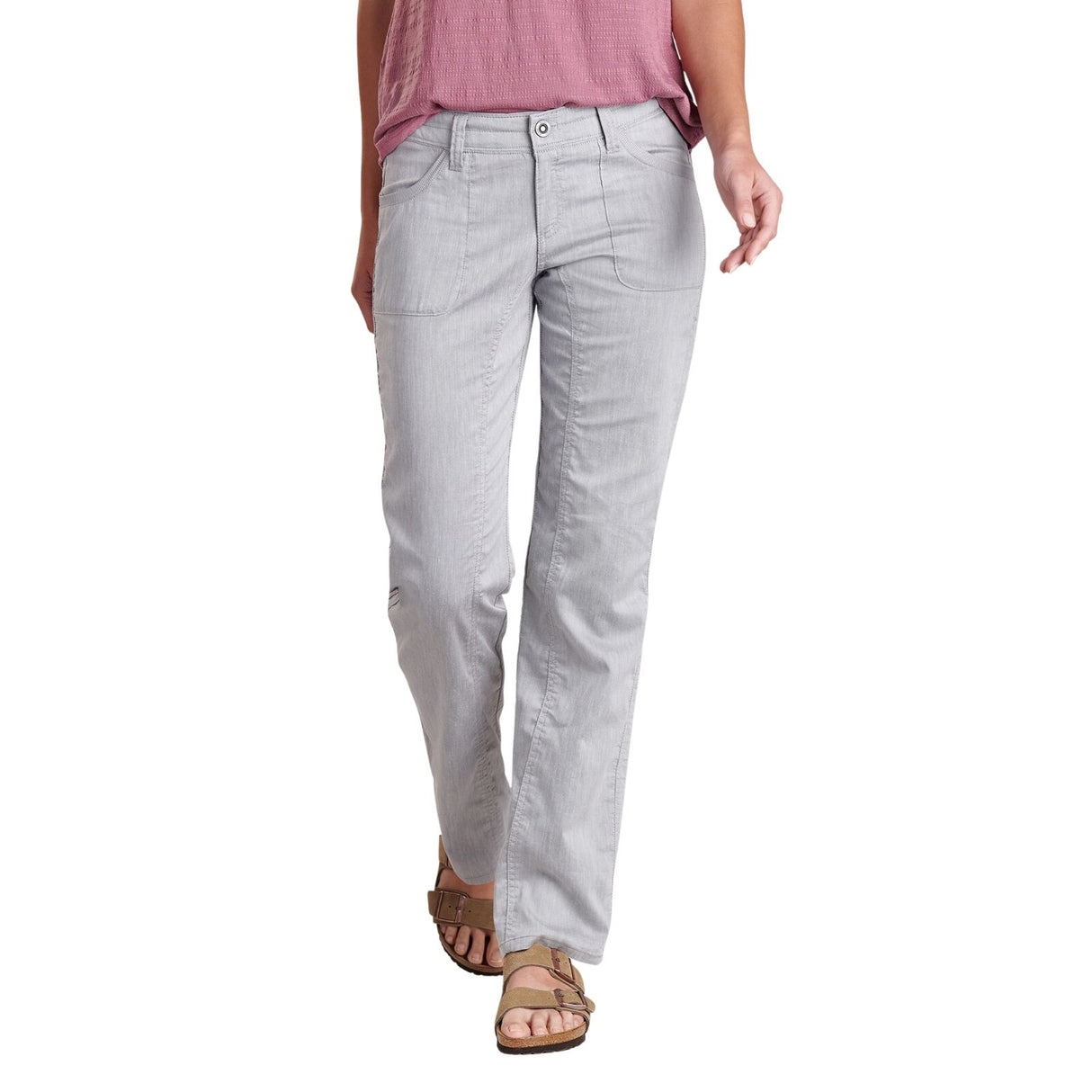 Kuhl Womens Cabo Outdoor Cotton Linen Pants Trousers in Ash - 34 Length