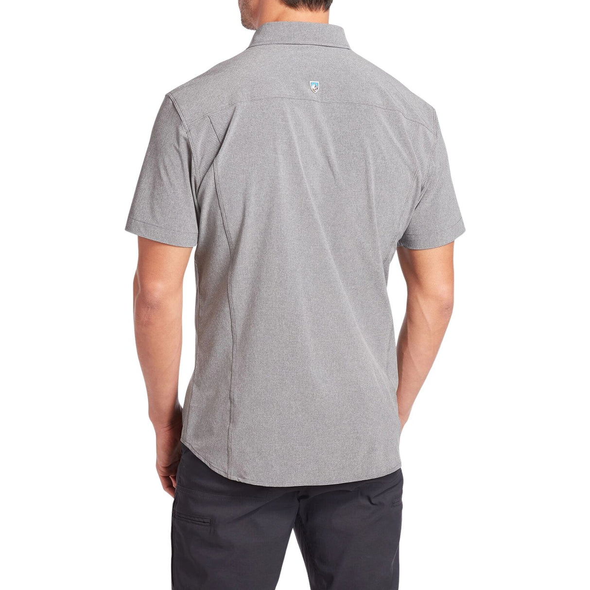 Kuhl Mens Optimizr Outdoor Short Sleeve Button Shirt in Anchor Gray
