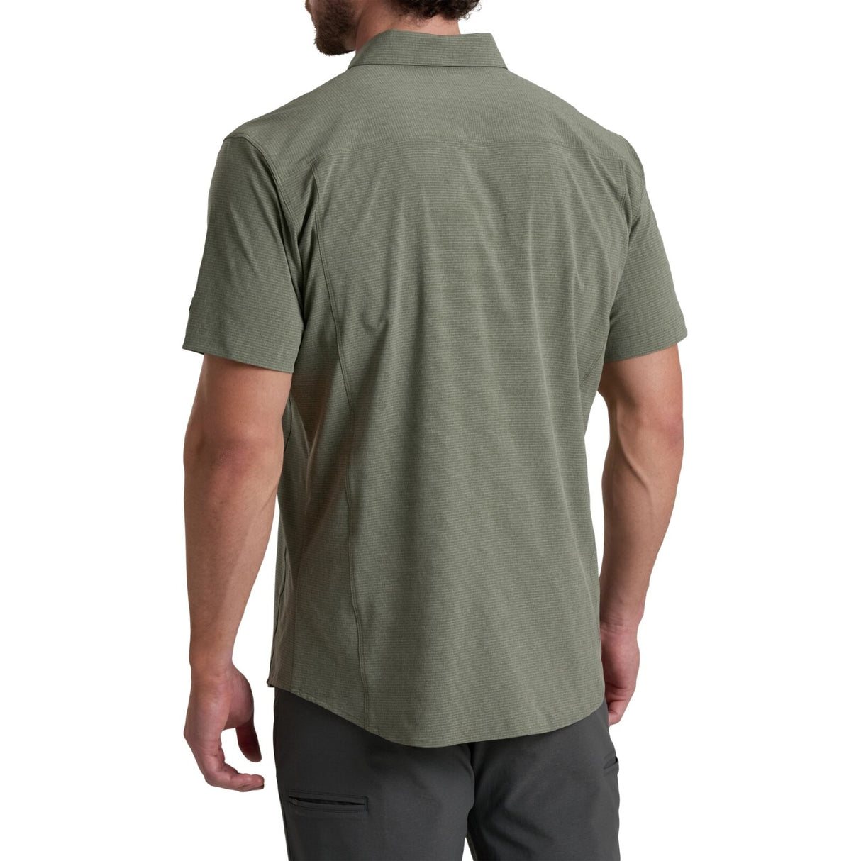 Kuhl Mens Optimizr Outdoor Short Sleeve Button Shirt in Green Slate