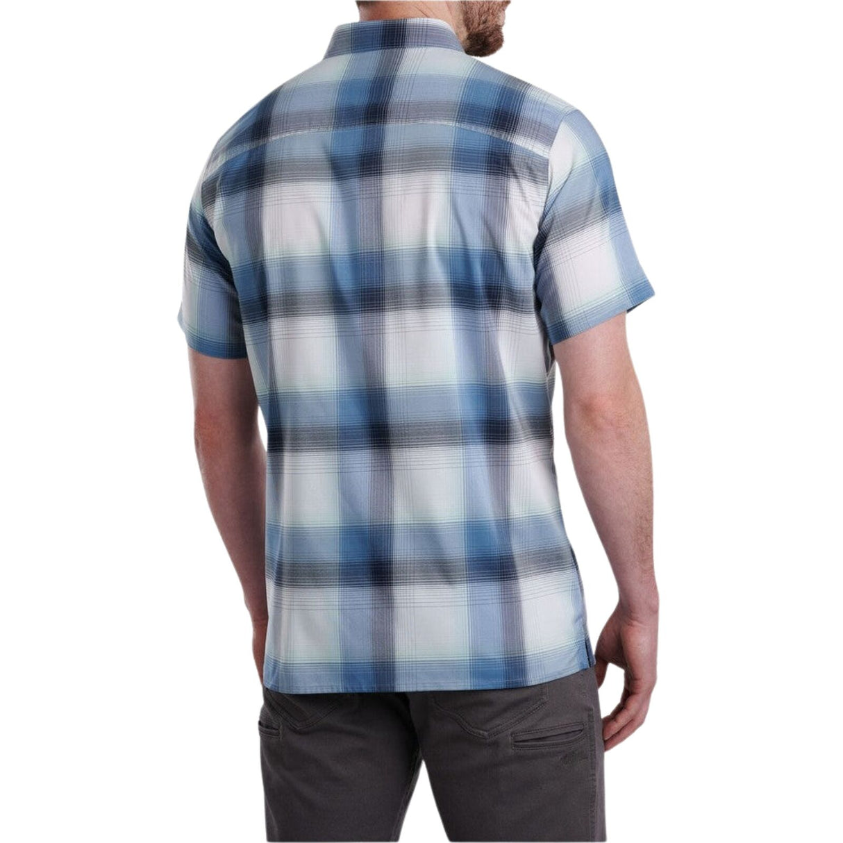 Kuhl Mens Response Outdoor Hiking Short Sleeve Shirt in Brisk Blue