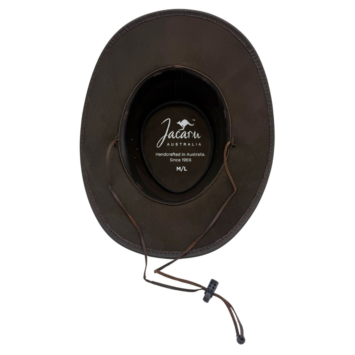 Jacaru 1028 Kangaroo Leather Soft Hat with Chinstrap - Dark Brown (Water Repellent & UPF 50+ Made in Australia)