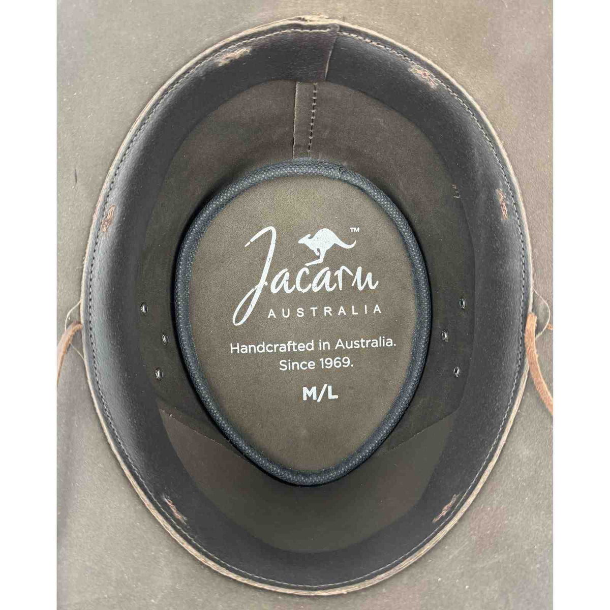Jacaru 1028 Kangaroo Leather Soft Hat with Chinstrap - Dark Brown (Water Repellent & UPF 50+ Made in Australia)