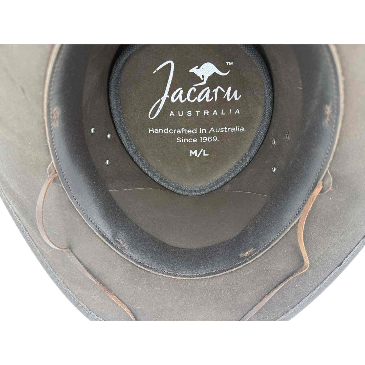 Jacaru 1028 Kangaroo Leather Soft Hat with Chinstrap - Dark Brown (Water Repellent & UPF 50+ Made in Australia)