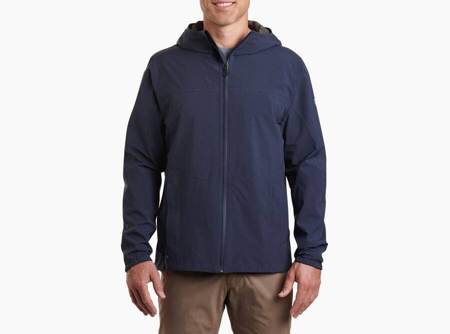 Kuhl Stretch Voyagr Jacket Rain Lightweight Breathable in Midnight Blue - S