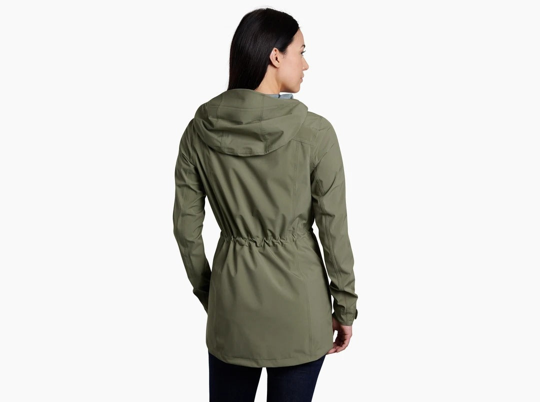 Kuhl Womens Stretch Voyagr Jacket Lightweight Breathable Waterproof in Sage