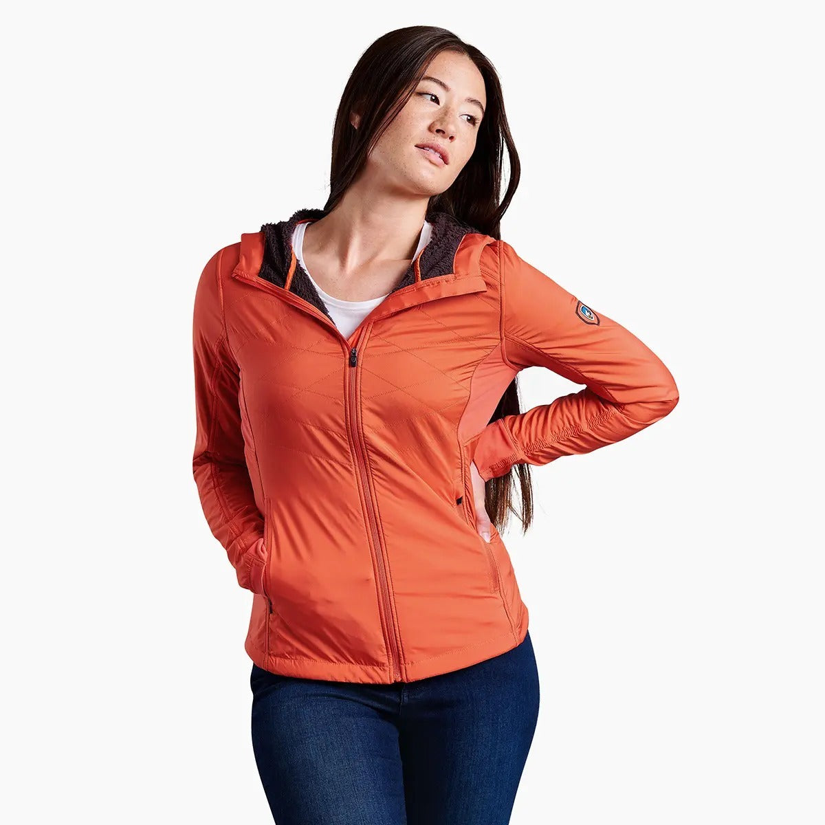Kuhl the One Hoodie Womens Jacket Windproof in Warm Poppy Size XL
