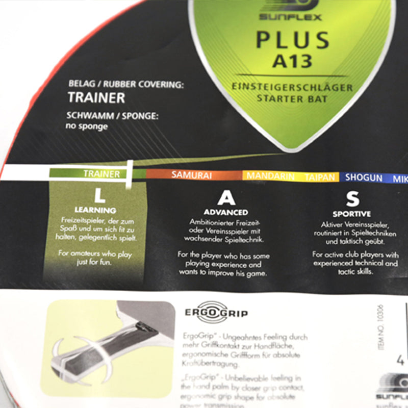 SUNFLEX Plus A13 Table Tennis Bat for Beginners (Starter Bat)