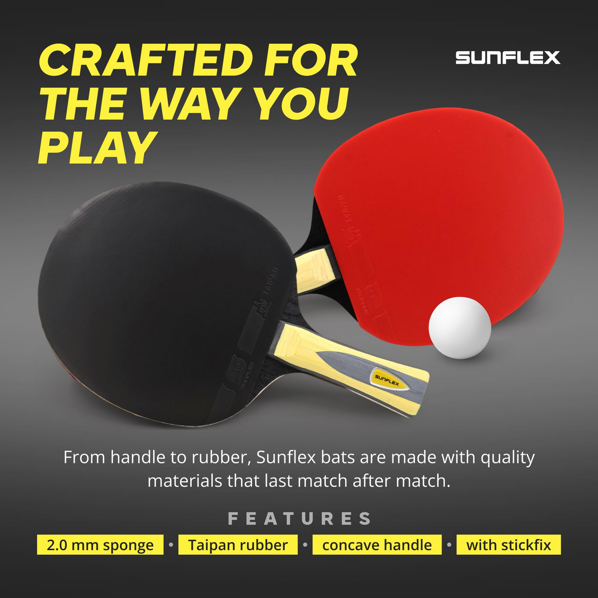 SUNFLEX Strike C35 Table Tennis Bat All-Round Advanced Training ITTF Approved