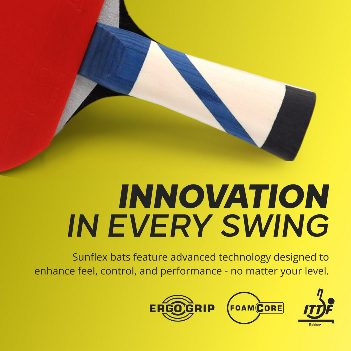 SUNFLEX Xcite C45 Carbotec Table Tennis Bat ITTF Approved Mikado Rubber