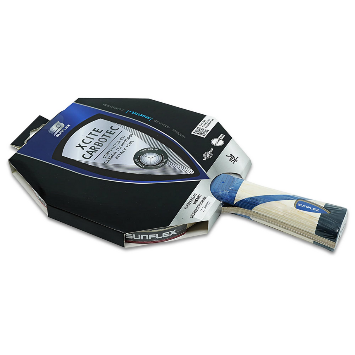 SUNFLEX Xcite C45 Carbotec Table Tennis Bat ITTF Approved Mikado Rubber