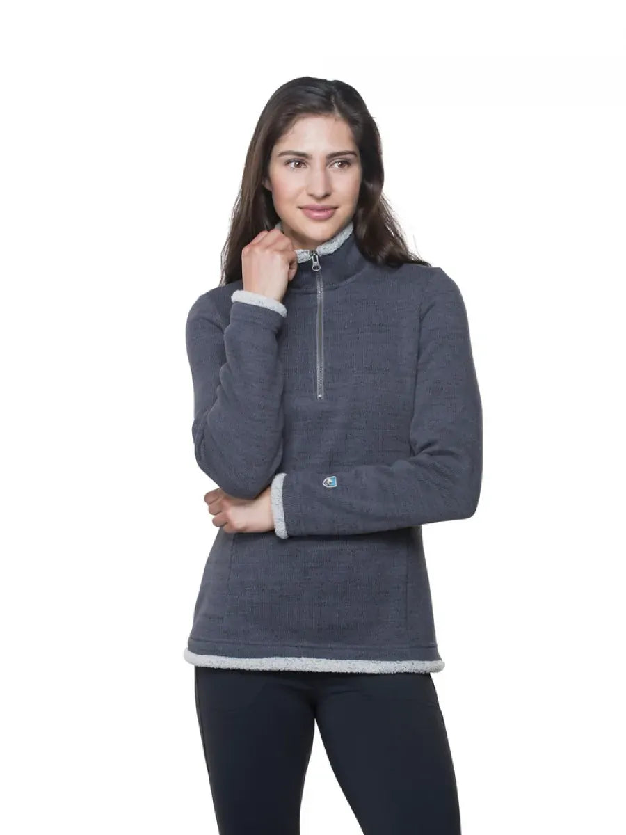 Kuhl Womens Alaska 1/4 Zip Jumper Pullover in Pavement Size XS