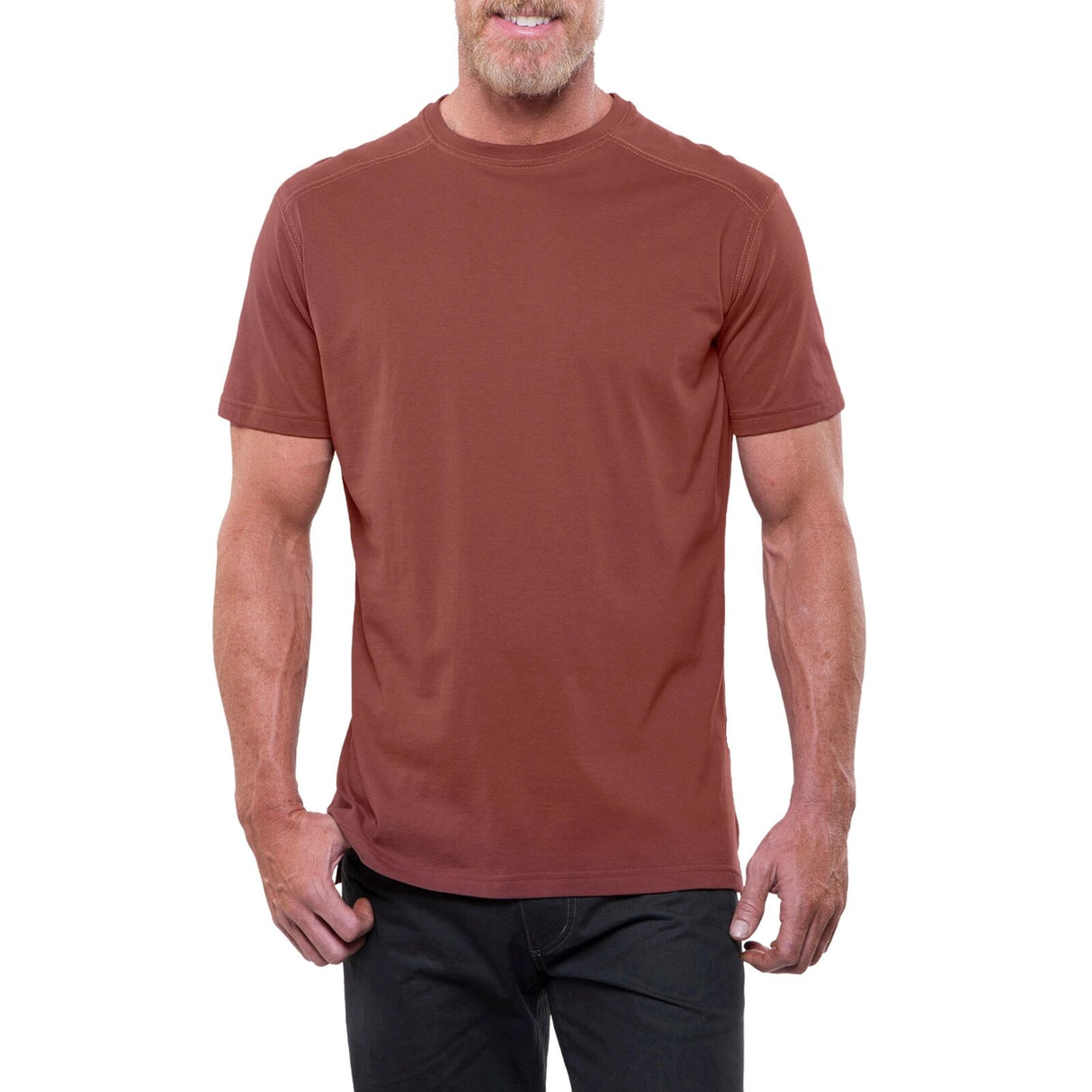 Kuhl Mens Bravado Lightweight Outdoor T Shirt Short Sleeve Tee in Sundried Tomato
